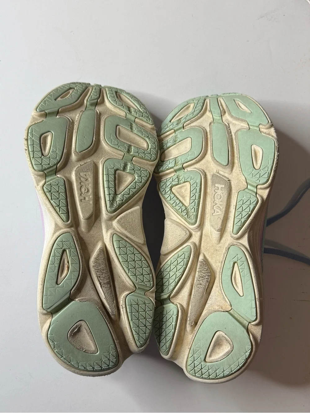 Hoka Women's Mint Green and Light Blue Athletic Running Shoes